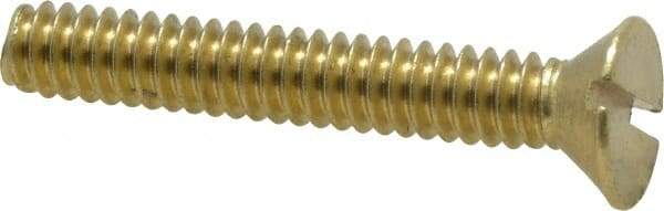Value Collection - #10-24 UNC, 1-1/4" OAL Slotted Drive Machine Screw - Flat Head, Brass, Without Washer - Benchmark Tooling