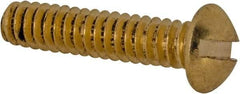 Value Collection - #6-32 UNC, 5/8" Length Under Head Slotted Drive Machine Screw - Round Head, Brass, Without Washer - Benchmark Tooling
