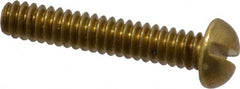 Value Collection - #6-32 UNC, 3/4" Length Under Head Slotted Drive Machine Screw - Round Head, Brass, Without Washer - Benchmark Tooling