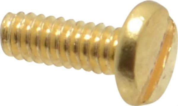 Value Collection - #2-56 UNC, 1/4" Length Under Head Slotted Drive Machine Screw - Binding Head, Brass, Uncoated, Without Washer - Benchmark Tooling