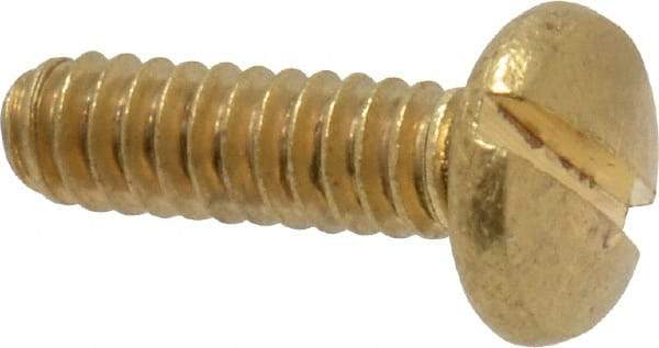 Value Collection - #4-40 UNC, 3/8" Length Under Head Slotted Drive Machine Screw - Binding Head, Brass, Uncoated, Without Washer - Benchmark Tooling