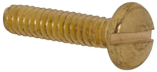 Made in USA - #4-40 UNC, 1/2" Length Under Head Slotted Drive Machine Screw - Binding Head, Brass, Uncoated, Without Washer - Benchmark Tooling