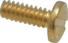 Value Collection - #6-32 UNC, 3/8" Length Under Head Slotted Drive Machine Screw - Binding Head, Brass, Uncoated, Without Washer - Benchmark Tooling