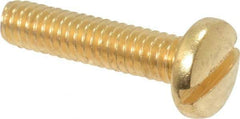 Value Collection - #8-32 UNC, 3/4" Length Under Head Slotted Drive Machine Screw - Binding Head, Brass, Uncoated, Without Washer - Benchmark Tooling