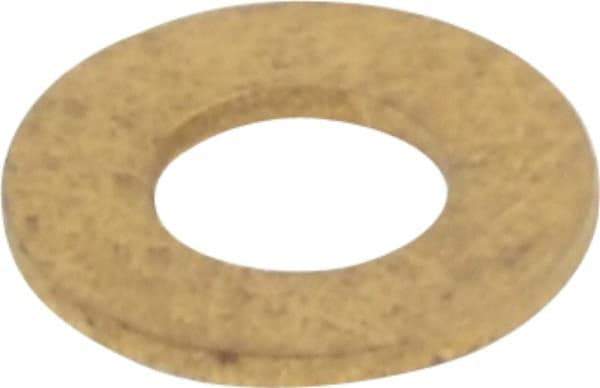 Value Collection - #6 Screw, Brass Standard Flat Washer - 0.147" ID x 5/16" OD, 0.025" Thick, Plain Finish - Benchmark Tooling