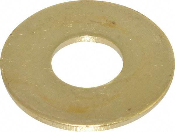 Value Collection - 1/2" Screw, Brass Standard Flat Washer - 0.562" ID x 1-3/8" OD, 0.091" Thick, Plain Finish - Benchmark Tooling