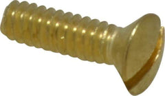 Value Collection - #6-32 UNC, 1/2" OAL Slotted Drive Machine Screw - Oval Head, Brass, Uncoated, Without Washer - Benchmark Tooling