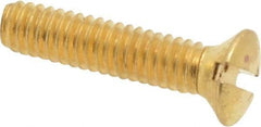 Value Collection - #8-32 UNC, 3/4" OAL Slotted Drive Machine Screw - Oval Head, Brass, Uncoated, Without Washer - Benchmark Tooling