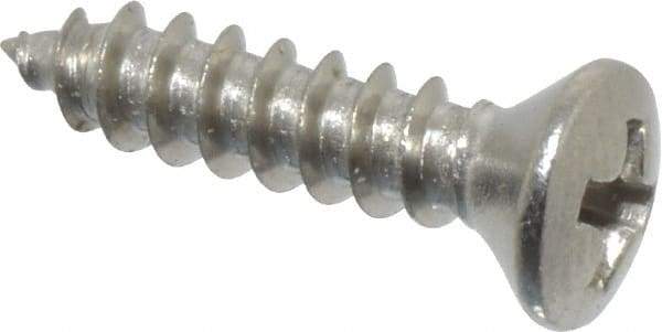 Value Collection - #4 Oval Head Phillips Sheet Metal Screw - Stainless Steel, 1/2" OAL, Grade 18-8 - Benchmark Tooling