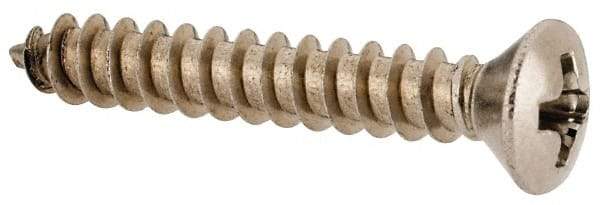 Value Collection - #4 Oval Head Phillips Sheet Metal Screw - Stainless Steel, 3/4" OAL, Grade 18-8 - Benchmark Tooling