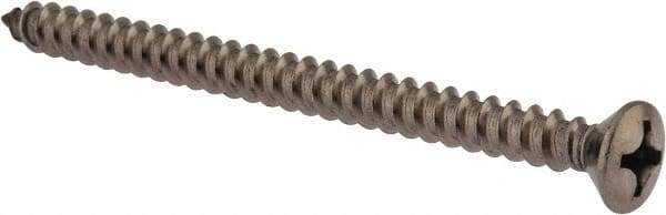 Value Collection - #12 Oval Head Phillips Sheet Metal Screw - Stainless Steel, 3" OAL, Grade 18-8 - Benchmark Tooling