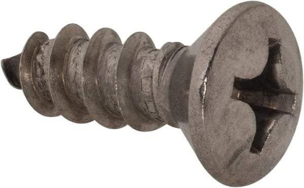 Value Collection - #14 Oval Head Phillips Sheet Metal Screw - Stainless Steel, 3/4" OAL, Grade 18-8 - Benchmark Tooling