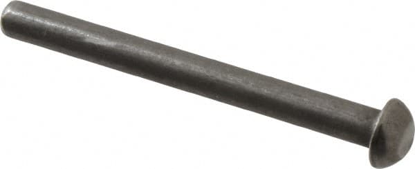 RivetKing - 3/16" Body Diam, Round Uncoated Steel Solid Rivet - 2" Length Under Head, 90° Countersunk Head Angle - Benchmark Tooling