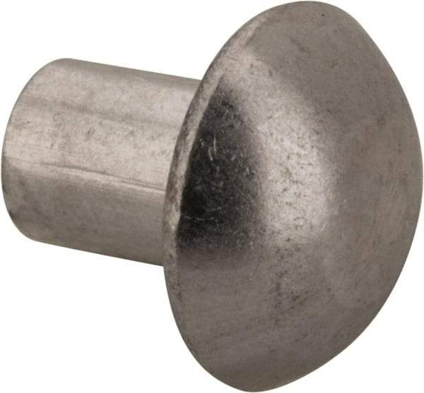 RivetKing - 3/16" Body Diam, Round Uncoated Aluminum Solid Rivet - 1/4" Length Under Head, Grade 1100F - Benchmark Tooling