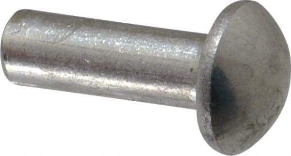 RivetKing - 1/4" Body Diam, Round Aluminum Solid Rivet - 3/4" Length Under Head, Grade 1100F - Benchmark Tooling