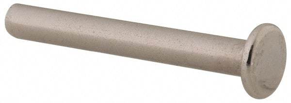 RivetKing - 1/8" Body Diam, Flat Uncoated Stainless Steel Solid Rivet - 1" Length Under Head, Grade 18-8 - Benchmark Tooling