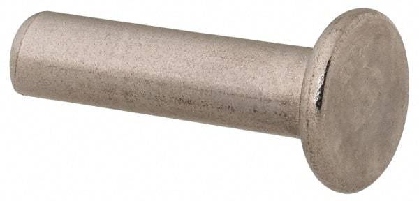 RivetKing - 3/16" Body Diam, Round Uncoated Stainless Steel Solid Rivet - 3/4" Length Under Head, Grade 18-8 - Benchmark Tooling