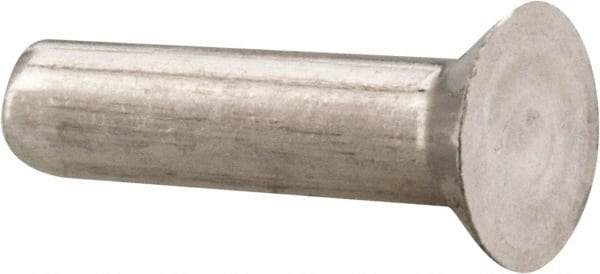 RivetKing - 1/8" Body Diam, Countersunk Uncoated Aluminum Solid Rivet - 1/2" Length Under Head, Grade 1100F, 78° Countersunk Head Angle - Benchmark Tooling