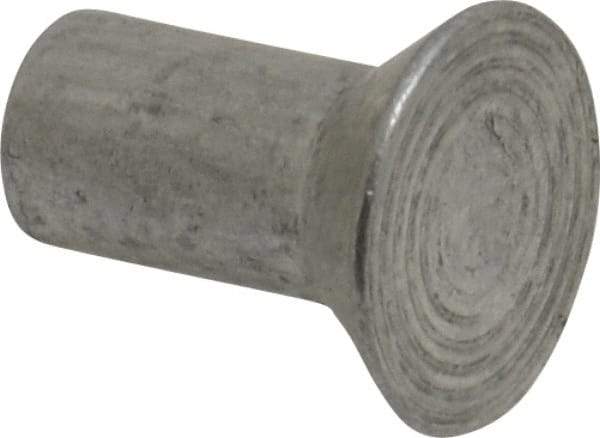 RivetKing - 1/4" Body Diam, Countersunk Uncoated Aluminum Solid Rivet - 1/2" Length Under Head, Grade 1100F, 78° Countersunk Head Angle - Benchmark Tooling