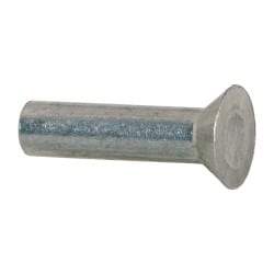RivetKing - 1/4" Body Diam, Countersunk Aluminum Solid Rivet - 1" Length Under Head, Grade 1100F, 78° Countersunk Head Angle - Benchmark Tooling