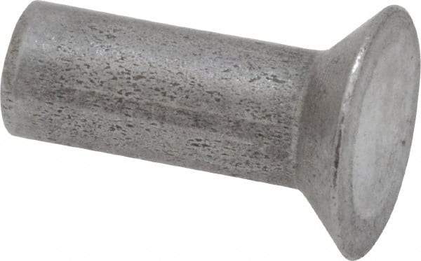 RivetKing - 3/16" Body Diam, Countersunk Uncoated Steel Solid Rivet - 1/2" Length Under Head, 90° Countersunk Head Angle - Benchmark Tooling
