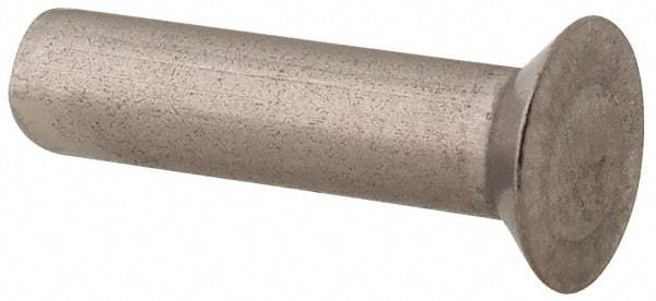 RivetKing - 1/8" Body Diam, Countersunk Stainless Steel Solid Rivet - 1/2" Length Under Head, Grade 18-8, 90° Countersunk Head Angle - Benchmark Tooling