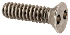 Made in USA - #6-32 UNC, 1/2" OAL Spanner Drive Machine Screw - Flat Head, Grade 18-8 Stainless Steel, Uncoated, Without Washer - Benchmark Tooling