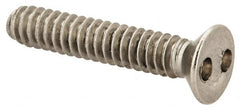 Made in USA - #6-32 UNC, 3/4" OAL Spanner Drive Machine Screw - Flat Head, Grade 18-8 Stainless Steel, Uncoated, Without Washer - Benchmark Tooling