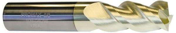 ProMax - 7/32", 3/8" LOC, 1/4" Shank Diam, 2" OAL, 3 Flute, Solid Carbide Square End Mill - Single End, ZrN Finish, Spiral Flute, 40° Helix, Right Hand Cut, Right Hand Flute, Series 109 - Benchmark Tooling