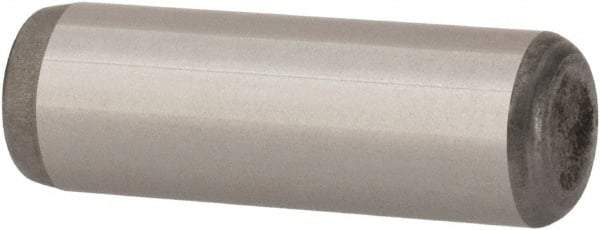 Unbrako - 1/4" Diam x 3/4" Pin Length Grade 8 Alloy Steel Oversized Dowel Pin - C 60 (Surface) & C 50-58 Hardness, 7,370 Lb Breaking Strength, 1 Beveled & 1 Rounded End - Benchmark Tooling