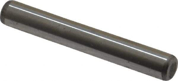 Unbrako - 1/4" Diam x 1-3/4" Pin Length Grade 8 Alloy Steel Oversized Dowel Pin - C 60 (Surface) & C 50-58 Hardness, 7,370 Lb Breaking Strength, 1 Beveled & 1 Rounded End - Benchmark Tooling