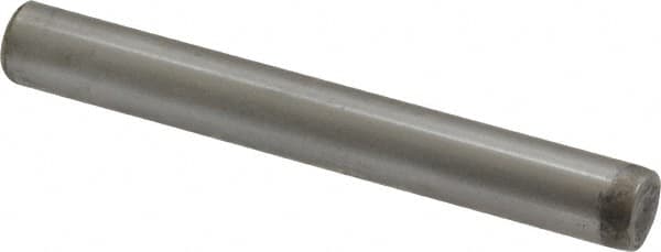 Unbrako - 5/16" Diam x 2-1/2" Pin Length Grade 8 Alloy Steel Oversized Dowel Pin - C 60 (Surface) & C 50-58 Hardness, 11,500 Lb Breaking Strength, 1 Beveled & 1 Rounded End - Benchmark Tooling