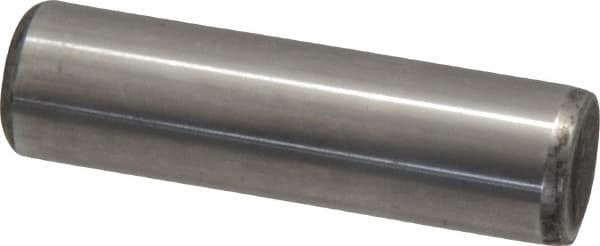 Unbrako - 5/8" Diam x 2-1/4" Pin Length Grade 8 Alloy Steel Oversized Dowel Pin - C 60 (Surface) & C 50-58 Hardness, 46,020 Lb Breaking Strength, 1 Beveled & 1 Rounded End - Benchmark Tooling