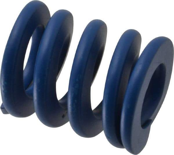 Associated Spring Raymond - 32mm Hole Diam, 16mm Rod Diam, 1-1/2" Free Length, Blue Die Spring - 2590 N Max Deflection, 14mm Max Deflection, Medium Duty, Chromium Alloy Steel - Benchmark Tooling