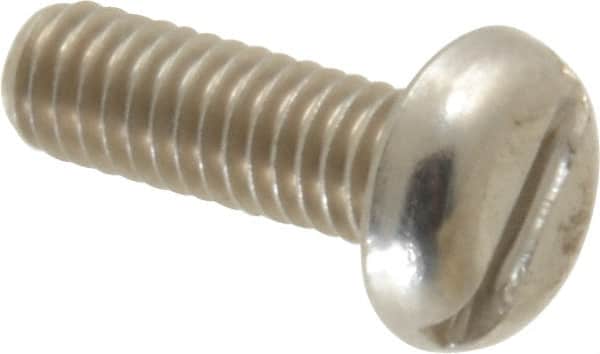 Value Collection - M4x0.70 Metric Coarse, 12mm Length Under Head Slotted Drive Machine Screw - Pan Head, Grade 18-8 Stainless Steel, Uncoated, Without Washer - Benchmark Tooling