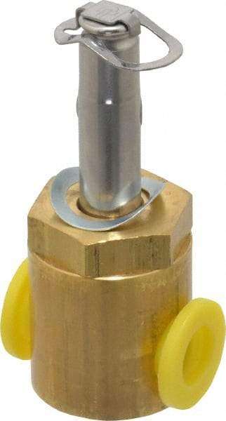 Parker - 1/4" Port, Two Way, Direct Acting, Brass Solenoid Valve - Normally Closed, 360 Max PSI, NBR Seal - Benchmark Tooling