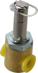 Parker - 1/4" Port, Two Way, Direct Acting, Brass Solenoid Valve - Normally Closed, 300 Max PSI, NBR Seal - Benchmark Tooling