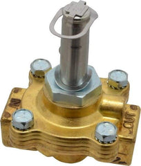 Parker - 1/2" Port, Two Way, Direct Acting, Brass Solenoid Valve - Normally Closed, 15 Max PSI, NBR Seal - Benchmark Tooling