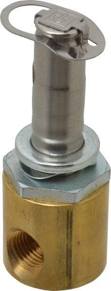Parker - 1/4" Port, Two Way, Direct Acting, Brass Solenoid Valve - Normally Open, 300 Max PSI, NBR Seal - Benchmark Tooling