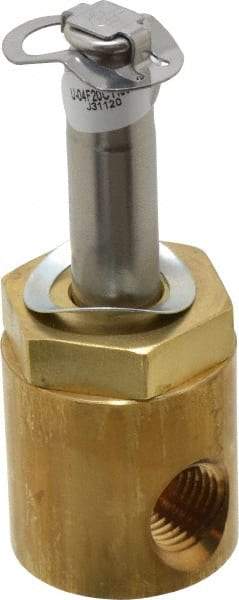 Parker - 1/4" Port, Two Way, Direct Acting, Brass Solenoid Valve - Normally Closed, 150 Max PSI, NBR Seal - Benchmark Tooling
