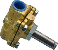 Parker - 1/2" Port, Two Way, Piloted Diaphragm, Brass Solenoid Valve - Normally Closed, 300 Max PSI, NBR Seal - Benchmark Tooling
