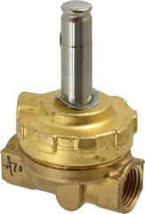 Parker - 1/2" Port, Two Way, Piloted Diaphragm, Brass Solenoid Valve - Normally Closed, 300 Max PSI, NBR Seal - Benchmark Tooling