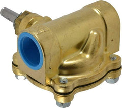 Parker - 1" Port, Two Way, Piloted Diaphragm, Brass Solenoid Valve - Normally Closed, 125 Max PSI, NBR Seal - Benchmark Tooling