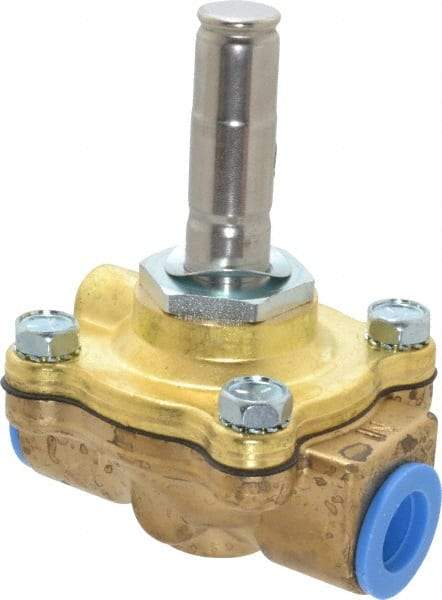 Parker - 3/8" Port, Two Way, Piloted Diaphragm, Brass Solenoid Valve - Normally Open, 150 Max PSI, NBR Seal - Benchmark Tooling