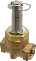 Parker - 1/4" Port, Two Way, Piloted Diaphragm, Brass Solenoid Valve - Normally Closed, 275 Max PSI, NBR Seal - Benchmark Tooling