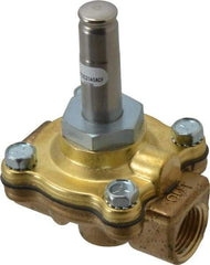 Parker - 1/2" Port, Two Way, Piloted Diaphragm, Brass Solenoid Valve - Normally Closed, 50 Max PSI, EPDM Seal - Benchmark Tooling