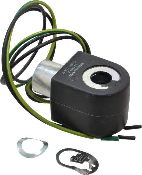 Parker - 12 Volt, 18 Coil Lead Length, Class F, Solenoid Coil - 11.5 Watt, NEMA 4X Enclosure, Use with Parker Skinner Gold Ring Series Valves - Benchmark Tooling