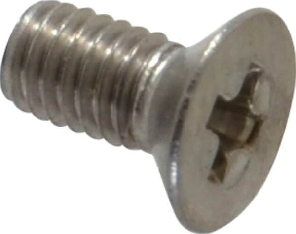 Value Collection - M3x0.50 Metric Coarse, 6mm OAL Phillips Drive Machine Screw - Flat Head, Grade 18-8 Stainless Steel, Uncoated, Without Washer - Benchmark Tooling