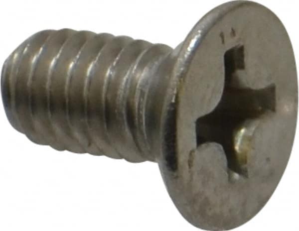 Value Collection - M4x0.70 Metric Coarse, 8mm OAL Phillips Drive Machine Screw - Flat Head, Grade 18-8 Stainless Steel, Uncoated, Without Washer - Benchmark Tooling