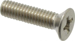Value Collection - M4x0.70 Metric Coarse, 16mm OAL Phillips Drive Machine Screw - Flat Head, Grade 18-8 Stainless Steel, Uncoated, Without Washer - Benchmark Tooling